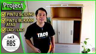 CARA MEMBUAT LEMARI PAKAIAN PINTU SLIDING || PAKE LACI & PINTU BUKAAN ATAS