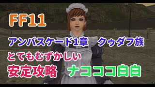 【FF11】アンバスケード1章 クゥダフ族　とてもむずかしい　ナコココ白白　時間は掛かるけど（10分弱）安定攻略