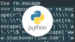 Escape special characters in a Python string