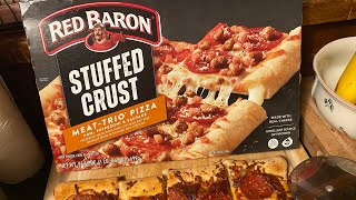 Red Baron Stuffed Crust Meat - Trio Pizza food review, The BEST frozen pizza!