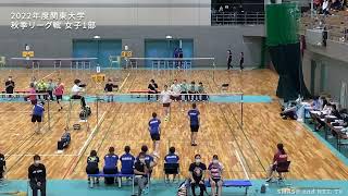 D1:千葉美采／関野里真(日体大) vs 宮崎淳美／三輪朋香(法政大)