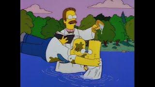 THE SIMPSONS - HOMER SAVES BART FROM A BAPTISM - CHILDREN GET TAKEN AWAY FROM HOMER & MARGE