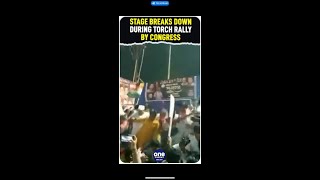 Chhattisgarh: Stage breaks down during torch rally organized by Congress | Oneindia News