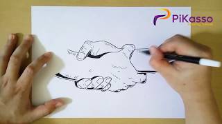 How to Draw Holding Hand step by step