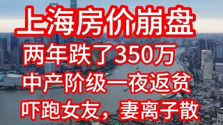 上海房价崩盘，房价持续下跌，中产一夜返贫，豪宅价格更是腰斩，富人纷纷抛售，房奴惨状，吓跑女友，妻离子散，断供失业，房子被法拍，成老赖。