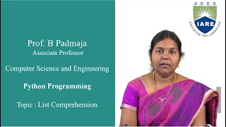 List Comprehension - Python Programming by Prof B Padmaja