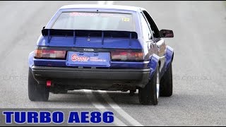 3SGTE turbo AE86 circuit car takes on Mallala!