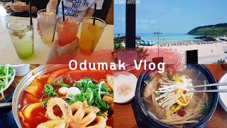 [오두막 Vlog] 더운 여름날엔 주부파업하고 바다물놀이~/외식이 좋아♡ On hot summer days, housewife strikes and sea water play