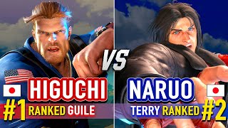 SF6 🔥 HIGUCHI (#1 Ranked Guile) vs NARUO (#2 Ranked Terry) 🔥 Street Fighter 6 High Level Gameplay