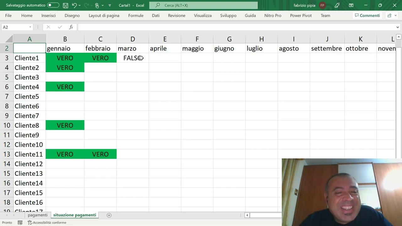 Excel: Prospetto Pagamenti. Schema Per Visualizzare Il Pagamento Delle ...