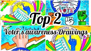 National Voters Day Drawing | मतदाता जागरूकता ड्राइंग | Voters Awareness Drawing | Democracy Day