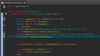 Beginner Java Tutorial - Random Number Generator - Part 6 (Dice Roll Program- Adding User Input)