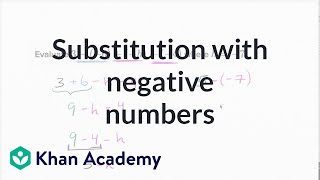 Substitution with negative numbers | 7th grade | Khan Academy