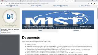 The Program Materials Quadrant on Cal State Apply - MIST Program