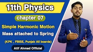 Simple harmonic motion class 11 | Mass attached to spring | Motion under elastic restoring force