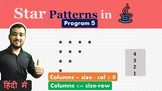 Star Pattern Program in Java - 5 | Coding Wallah