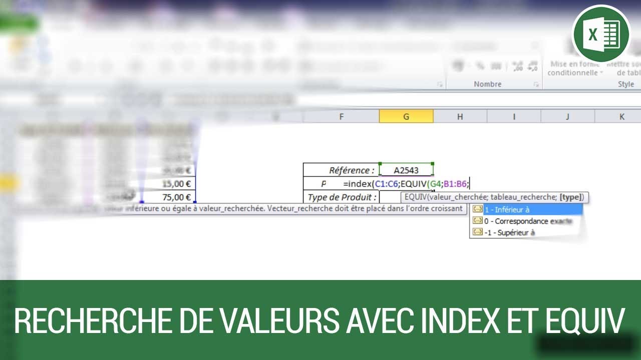 Les Fonctions INDEX Et EQUIV Sur Excel - YouTube