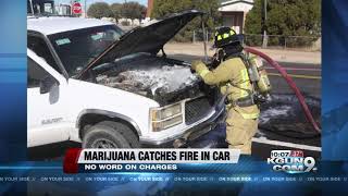 Douglas Police find marijuana in the hood of a car after it caught fire