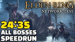 Elden Ring ALL BOSSES SPEEDRUN in 24:35 (Closed Network Test)