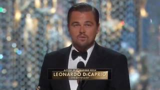 When Leo won his first ever Oscar!