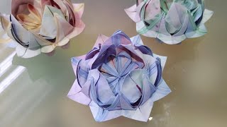 【百变莲花 Part 1】2张纸做32个花瓣‖ Origami Lotus