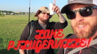 BANK FISHING LAKE PFLUGERVILLE WITH CHRIS LOOKING FOR LARGEMOUTH BASS!!