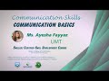 Ayesha Fayyaz | Skill Development Course | Communication Basics