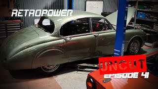 Retropower Uncut Episode 41: 2JZ MK2 Jag Rolling \u0026 Jensen CV8 Restomod Prepared for Seat Fitting