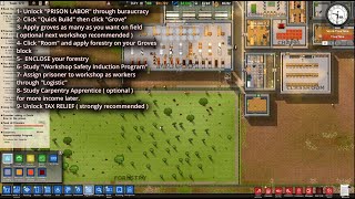 Prison Architect│How to Start Making $MONEY$ with WORKSHOP + FORESTRY - Beginner's Guide 2025