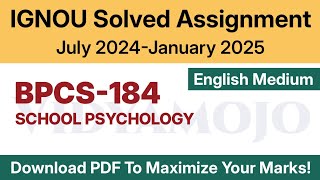 IGNOU BPCS 184 Solved Assignment 2024-25 English Medium PDF Download | BPCS 184 Assignment 2024-2025