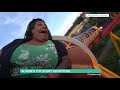 alison hammond takes a hilarious ride on the new toy story land slinky dog coaster this morning