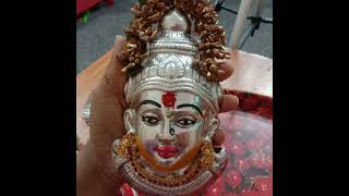 #simple Lakshmi god sliver face decoration#ಸುಲಭವಾಗಿ ಲಕ್ಷ್ಮಿ ಬೆಳ್ಳಿ ಮುಖ  ಅಲಂಕಾರ ಮಾಡಿಕೊಳ್ಳಿ #