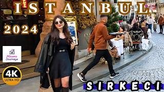 Istanbul Sirkeci At Christmas 4K Walking Tour: Must-see Tourist Spots And Turkish Foods | Dec 2024