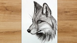 How to Draw a Fox Head Step by Step | Realistic Pencil Drawing