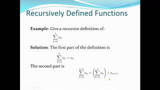 Recursively Defined Functions and Recursively Defined Sets and Structures: Discrete Mathematics