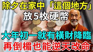 錯過再等20年！除夕在家中「這個地方」放5枚硬幣，大年初一就有橫財降臨，未來10年想窮都難！ |悟者思維 #運勢 #風水 #生肖 #平安是福