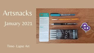 Another fine Box | Artsnacks January 2021 | Time Lapse Art | Discount link 10%  off your first box!