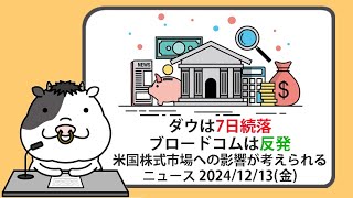 米国株への影響が考えられるニュースヘッドラインを聞き流し【2024/12/13】