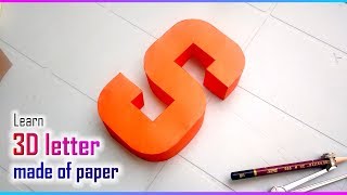 3d letters from paper, letter S s