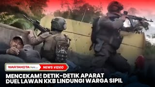 Mencekam! Detik-detik Aparat Duel Lawan KKB Lindungi Warga Sipil