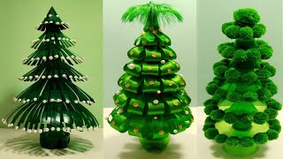 3 NEW CHRISTMAS🎄TREE CRAFT IDEAS/PLASTIC BOTTLE REUSE /BOTTLE CHRISTMAS TREE/ ORNAMENTS/PLASTIC/WOOL