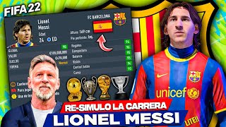 RE-Simulo Su Carrera PERO como ESPAÑOL Lio Messi FIFA 22 Modo Carrera LITE!!