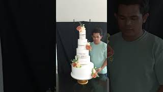 Simi-naked Wedding Cake Design, 😍 #cake #weddingcake #cakedesign #fyp #shorts