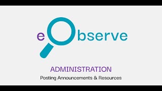 Posting Announcements & Resources - Administration Dashboard