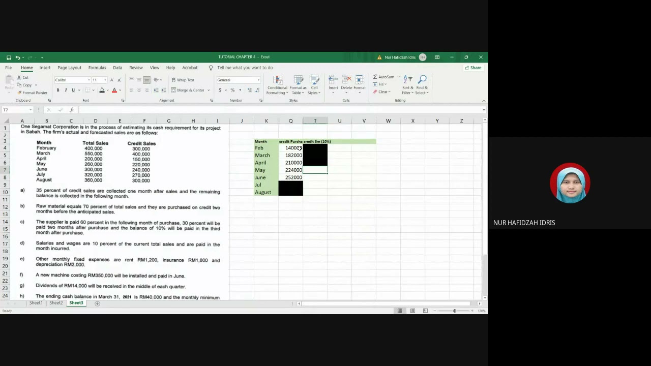 Fin420 430 Chapter 4 Tutorial Cash Budget Part 2 Youtube