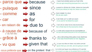 les causes en Anglais. Toutes les conjonctions. Anglais facile.