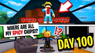 I Spent 100 DAYS in My Friends House in Roblox BROOKHAVEN RP!! (he had no idea)