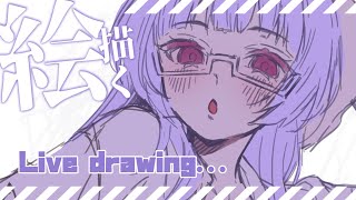 【お絵描き】Skeb / お風呂あがり眼鏡おねえさんを描く ✧ Live drawing【夢川やむ / Vtuber】