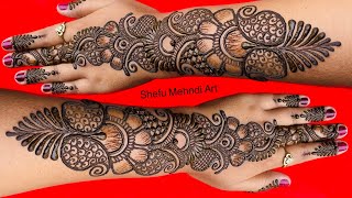 Shivratri 2025 special simple back hand mehndi design || full hand simple arabic mehandi design