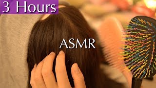 Nighttime ASMR🌙 3 Hours of Soothing and Tingly Hair Play😪 No Talking